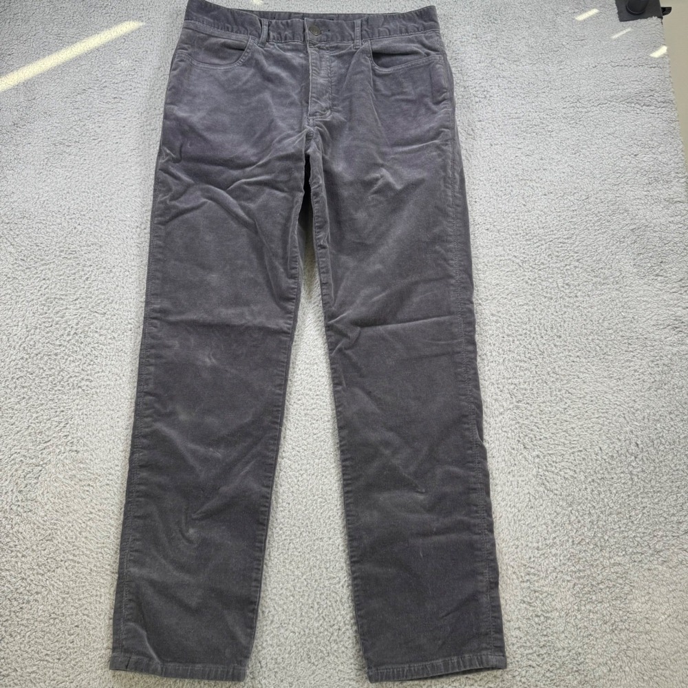 johnnie-O Mens 33x31 Gray Corduroy Pants West Coast Prep Straight Leg‎ Stretch